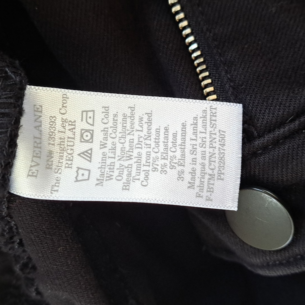 Everlane Womens Black Stretch Utility High Rise‎ Wide Leg Crop Pants 28 - Picture 8 of 9